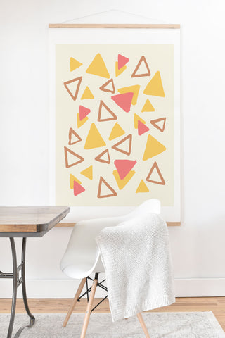 Avenie Abstract Triangles Art Print And Hanger