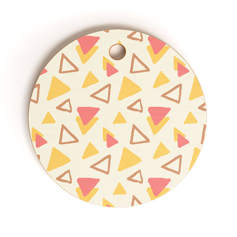Avenie Abstract Triangles Cutting Board Round