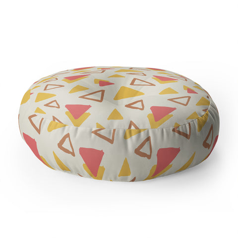 Avenie Abstract Triangles Floor Pillow Round