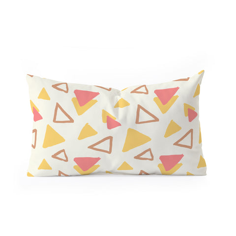 Avenie Abstract Triangles Oblong Throw Pillow