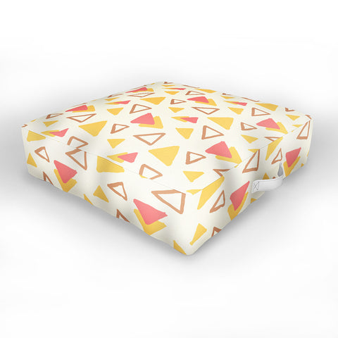 Avenie Abstract Triangles Outdoor Floor Cushion
