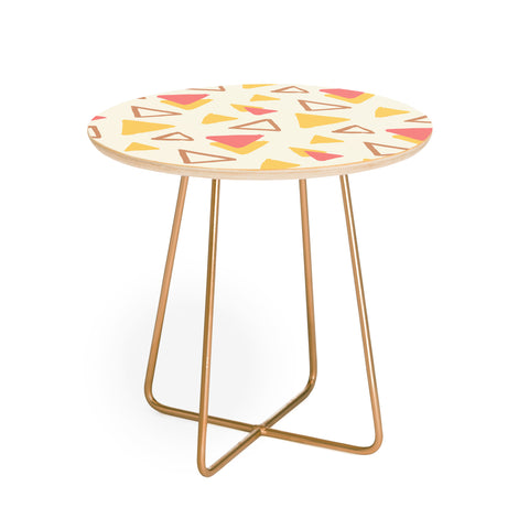 Avenie Abstract Triangles Round Side Table