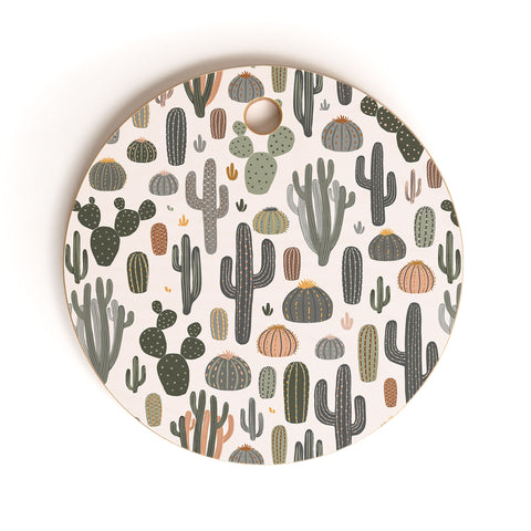 Avenie After the Rain Cactus Medley Cutting Board Round
