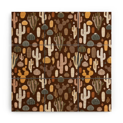 Avenie After the Rain Cactus Medley I Wood Wall Mural