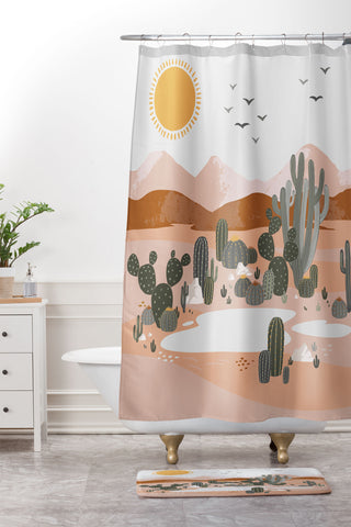 Avenie After the Rain Oasis Shower Curtain And Mat