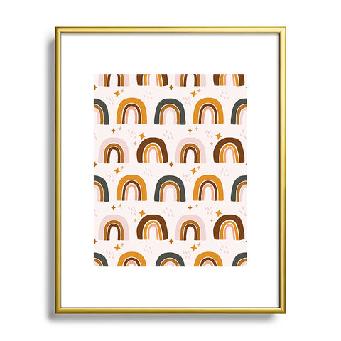 Avenie After the Rain Rainbow Pattern Metal Framed Art Print