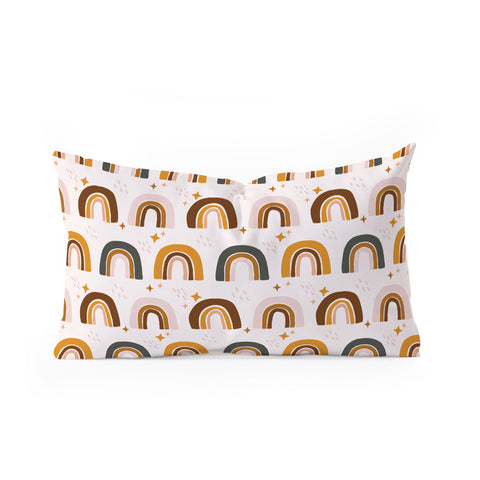 Avenie After the Rain Rainbow Pattern Oblong Throw Pillow