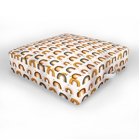 Avenie After the Rain Rainbow Pattern Outdoor Floor Cushion