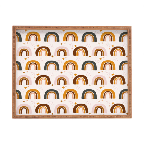 Avenie After the Rain Rainbow Pattern Rectangular Tray