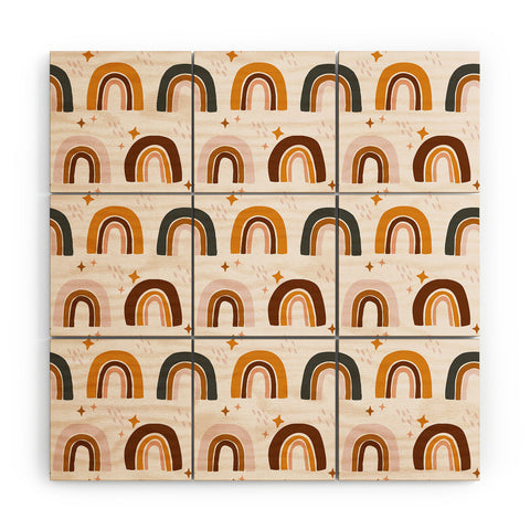 Avenie After the Rain Rainbow Pattern Wood Wall Mural