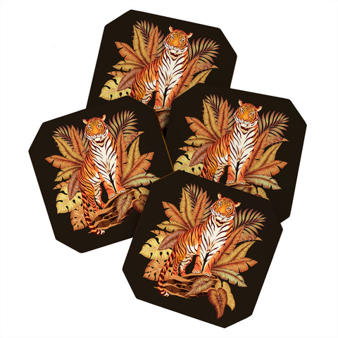 Avenie Autumn Jungle Tiger Coaster Set