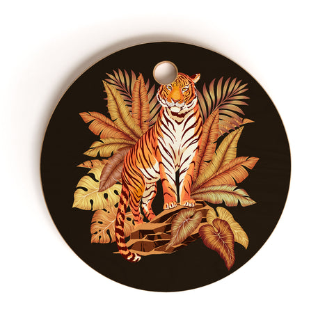 Avenie Autumn Jungle Tiger Cutting Board Round