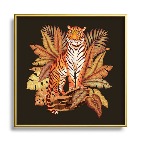 Avenie Autumn Jungle Tiger Metal Square Framed Art Print