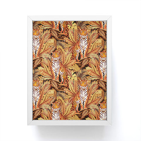 Avenie Autumn Jungle Tiger Pattern Framed Mini Art Print