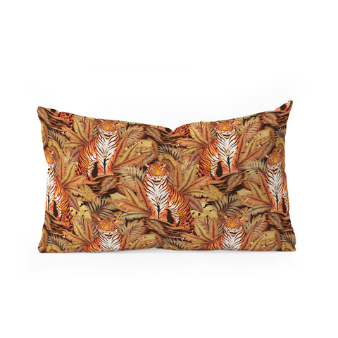 Avenie Autumn Jungle Tiger Pattern Oblong Throw Pillow
