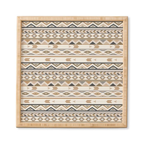 Avenie Aztec Pattern Earth Tones Framed Wall Art