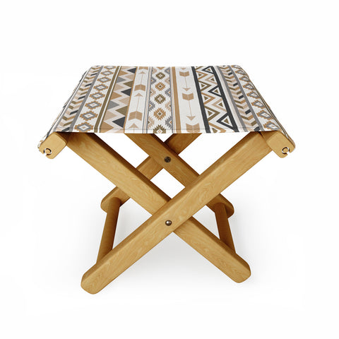 Avenie Aztec Pattern Earth Tones Folding Stool