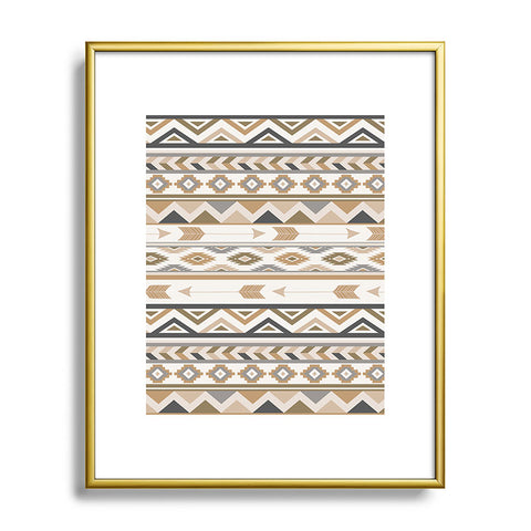 Avenie Aztec Pattern Earth Tones Metal Framed Art Print