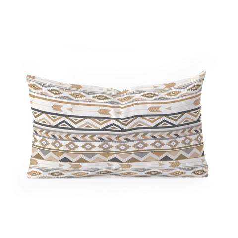 Avenie Aztec Pattern Earth Tones Oblong Throw Pillow