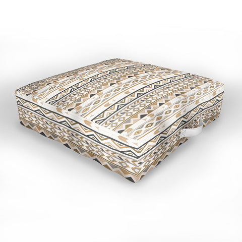 Avenie Aztec Pattern Earth Tones Outdoor Floor Cushion