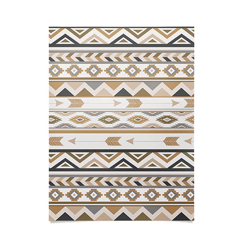 Avenie Aztec Pattern Earth Tones Poster