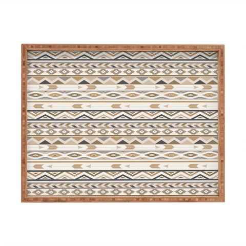 Avenie Aztec Pattern Earth Tones Rectangular Tray