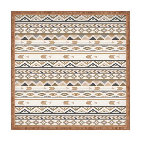 Avenie Aztec Pattern Earth Tones Square Tray