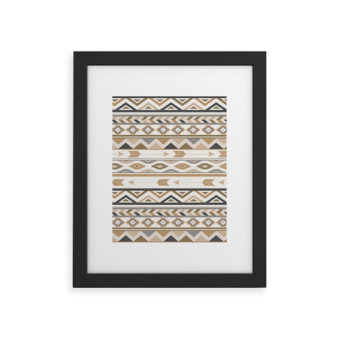Avenie Aztec Pattern Earth Tones Framed Art Print