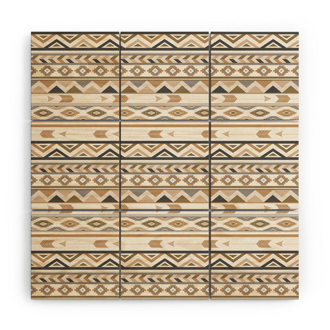Avenie Aztec Pattern Earth Tones Wood Wall Mural