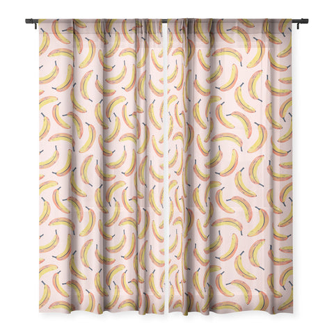 Avenie Banana Sunshine Sheer Window Curtain