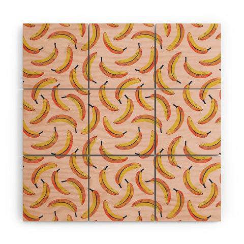 Avenie Banana Sunshine Wood Wall Mural