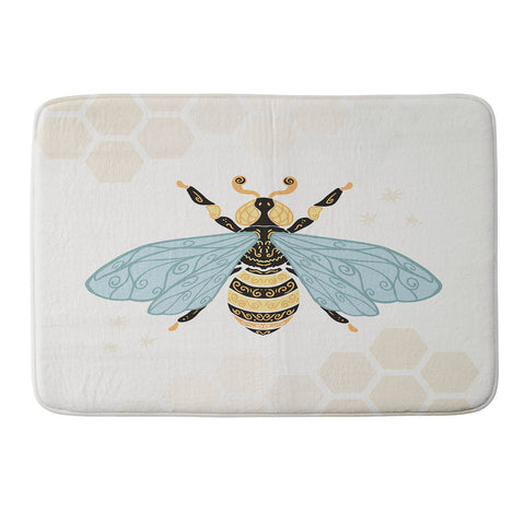 Avenie Bee and Honey Comb Memory Foam Bath Mat