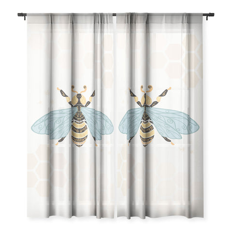 Avenie Bee and Honey Comb Sheer Non Repeat