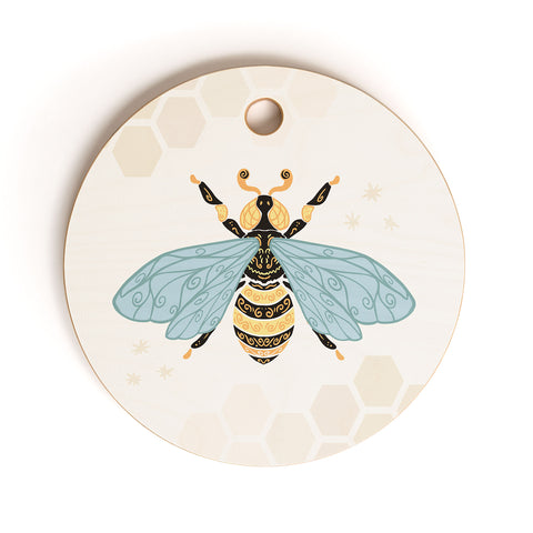 Avenie Bee and Honey Comb Cutting Board Round