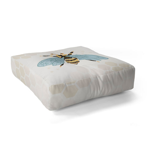 Avenie Bee and Honey Comb Floor Pillow Square