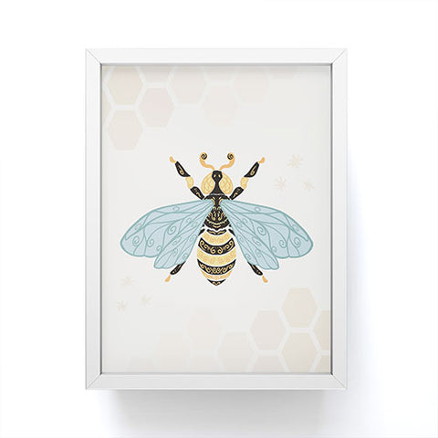 Avenie Bee and Honey Comb Framed Mini Art Print