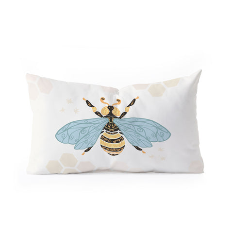 Avenie Bee and Honey Comb Oblong Throw Pillow