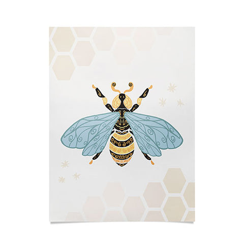Avenie Bee and Honey Comb Poster
