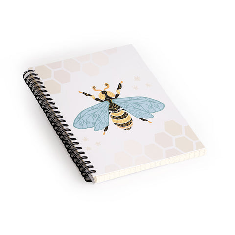 Avenie Bee and Honey Comb Spiral Notebook