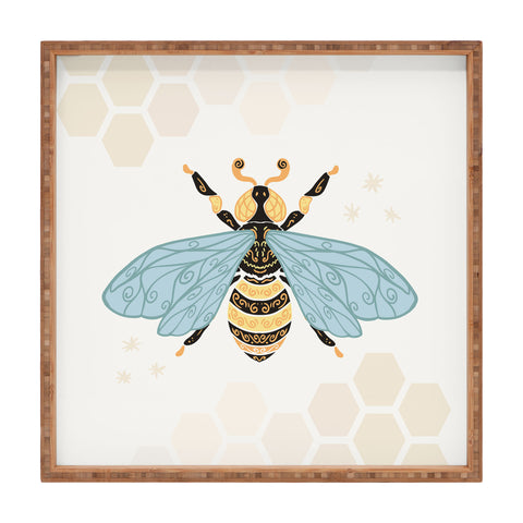 Avenie Bee and Honey Comb Square Tray