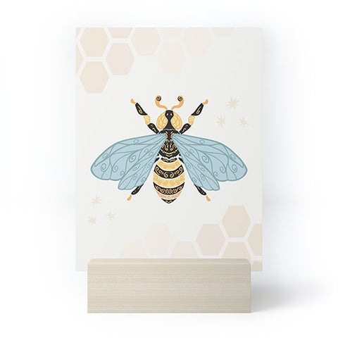 Avenie Bee and Honey Comb Mini Art Print