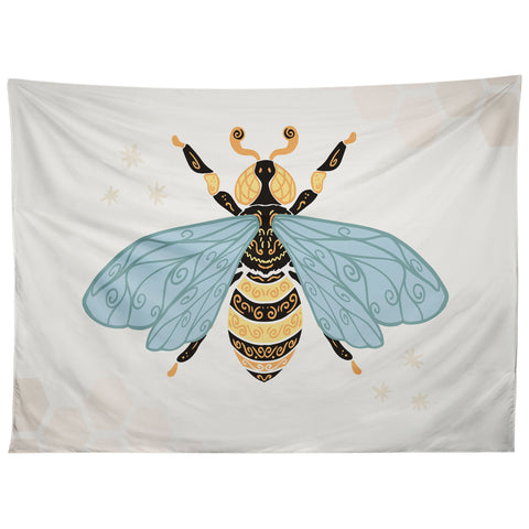 Avenie Bee and Honey Comb Tapestry