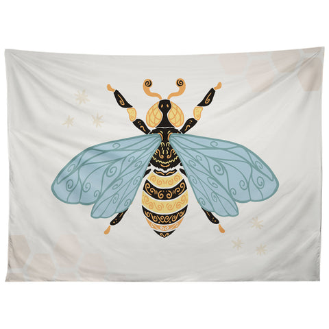 Avenie Bee and Honey Comb Tapestry
