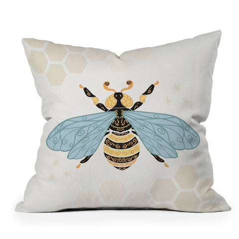 Avenie Bee and Honey Comb Throw Pillow