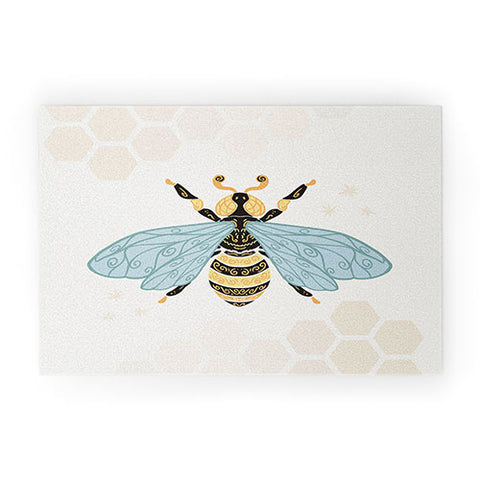 Avenie Bee and Honey Comb Welcome Mat