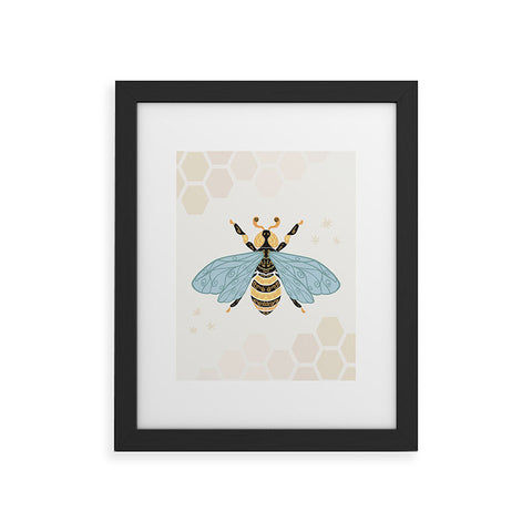 Avenie Bee and Honey Comb Framed Art Print