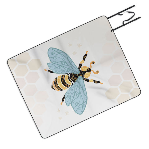 Avenie Bee and Honey Comb Picnic Blanket