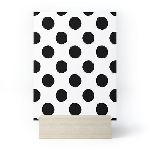 Avenie Big Polka Dots Black and White Mini Art Print