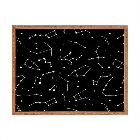 Avenie Black and White Constellations Rectangular Tray