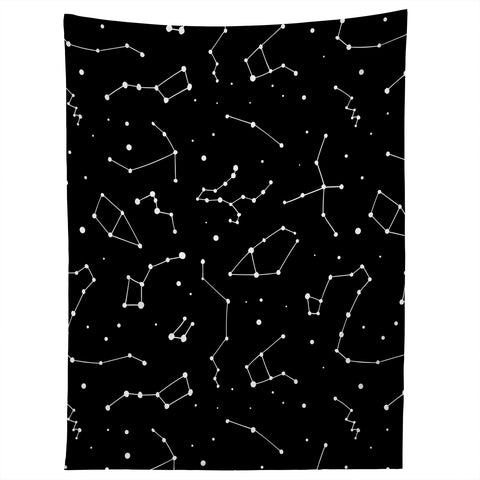 Avenie Black and White Constellations Tapestry